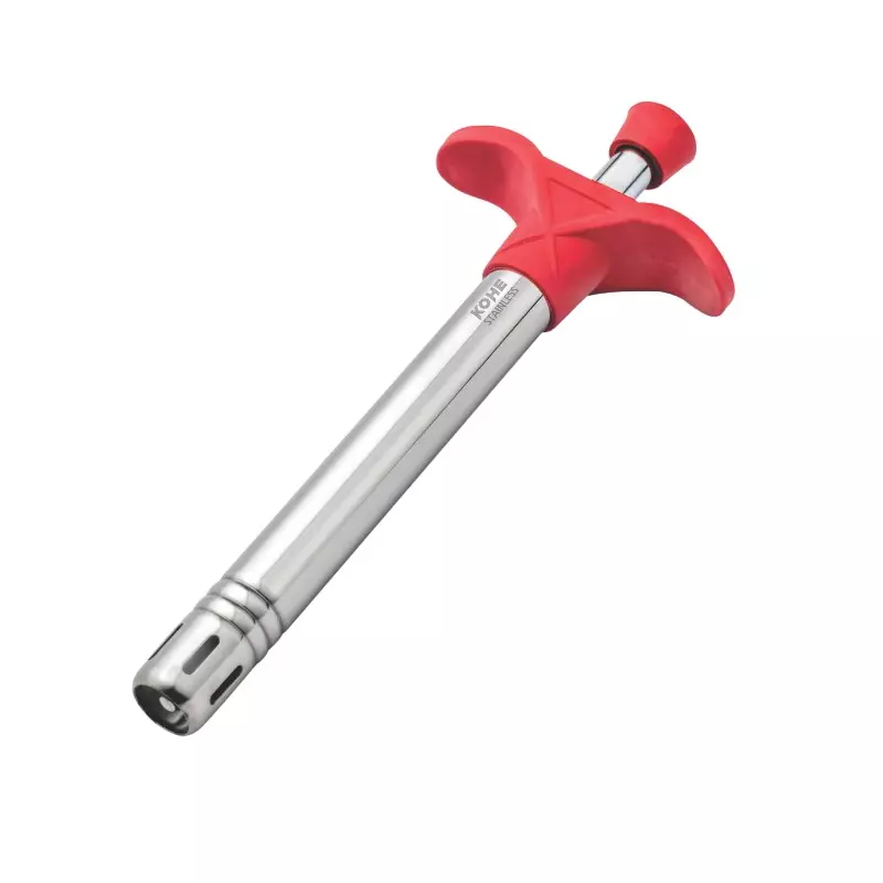 Kohe Kitchen Gas Lighter Stainless Steel Red & Silver 152.4 mm Manual for Home & Kitchen Use, LR-62R