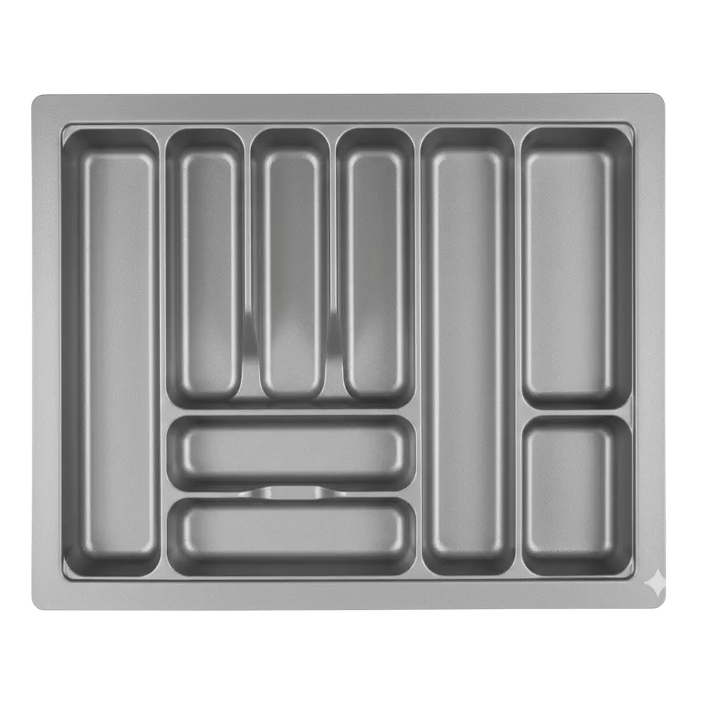 OZONE Cutlery Tray 9 Compartments 640 x 485 x 50 mm Size Rectangular PVC Grey, OK-CT-N 700MM MG