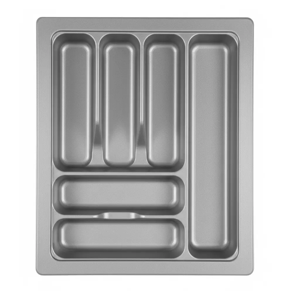 OZONE Cutlery Tray 6 Compartments 380 x 485 x 50 mm Size Rectangular PVC Grey, OK-CT-N 450MM MG