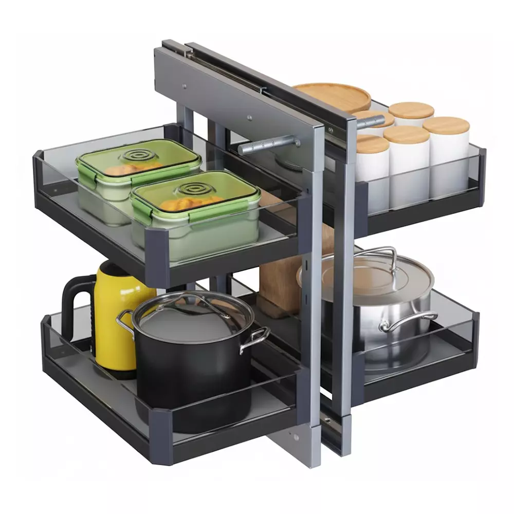 Harrison Magic Corner Glass 500 mm (20 Inch) for Modular Kitchen, 1357