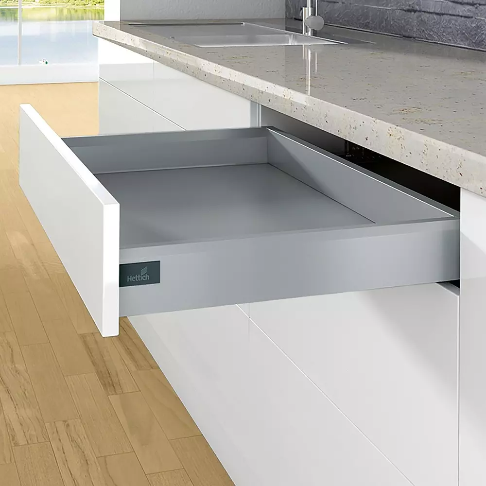 Hettich Linear Drawer System Set ArciTech 70 Kg Load Capacity, 650 mm NL, 94 mm Height, 9243120