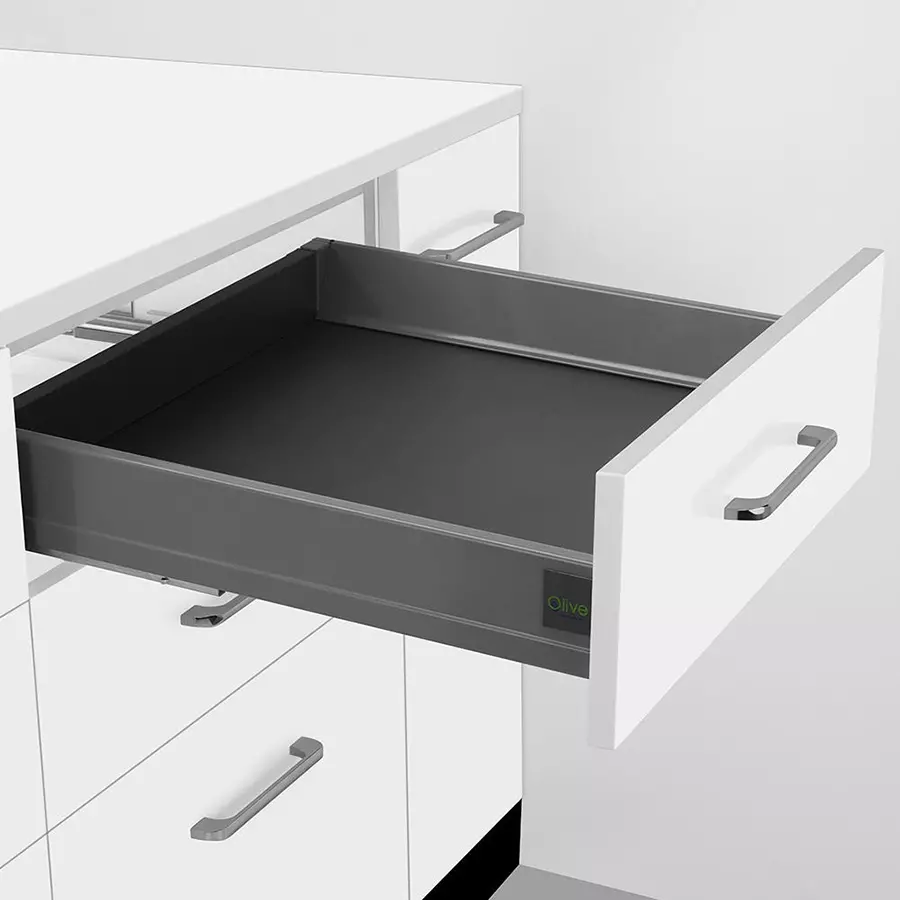 Olive Drawell Box Series Up to 35 Kg Weight Capacity Metalic Grey Drawell Box, 551 001