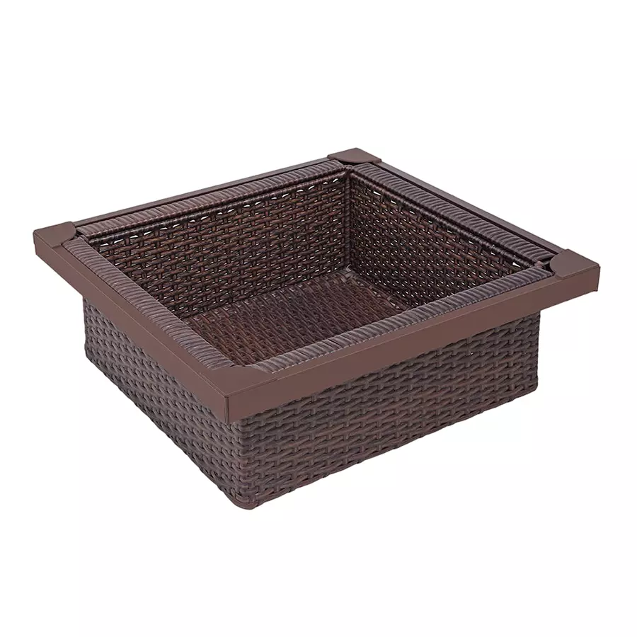 Olive 414x508x100 mm OWA-12C1 Dark Brown Wicker Basket Kit (Soft Close)