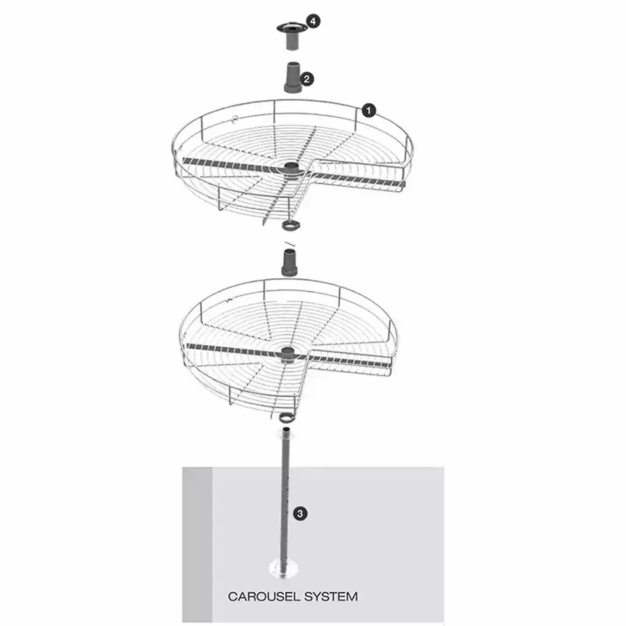 Godrej Carousel Corner Unit Stainless Steel 650 mm (26 inch), 6178