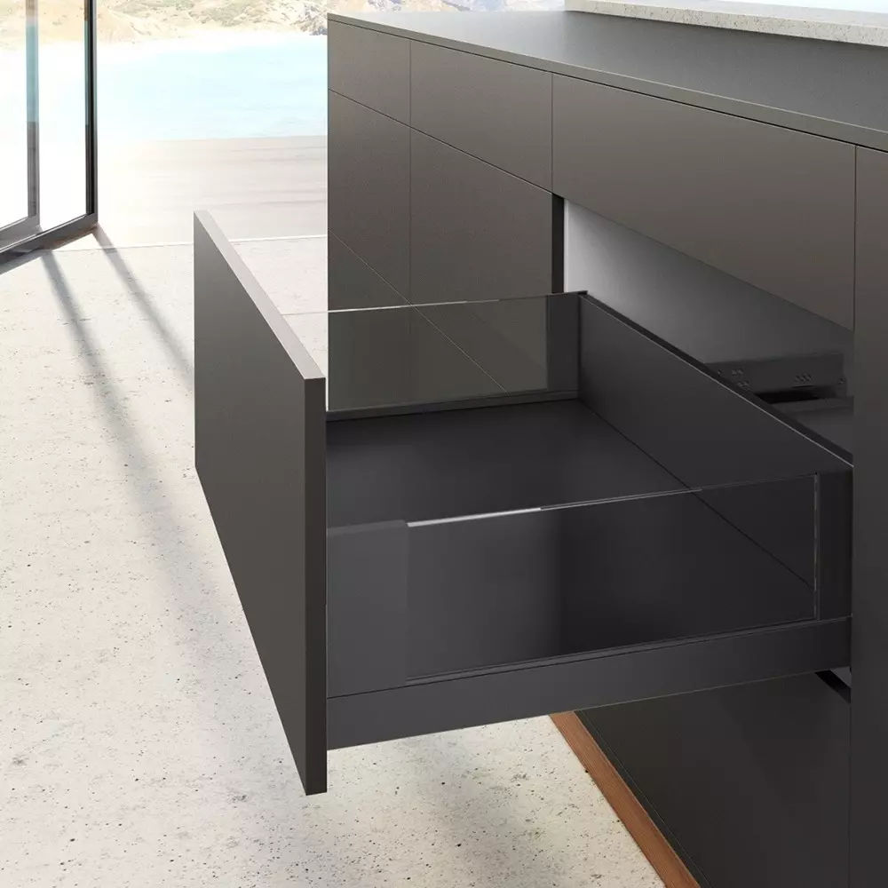Hettich Linear Drawer System AvanTech YOU Anthracite 450 mm NL, 187 mm Height, 30 Kg Load Capacity, 9343267