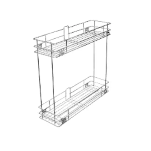 OZONE Speedy Series Bottle Pull-Out Basket Corrosion-Resistant Stainless Steel Chrome Finish, OZS-W-BPO-2S