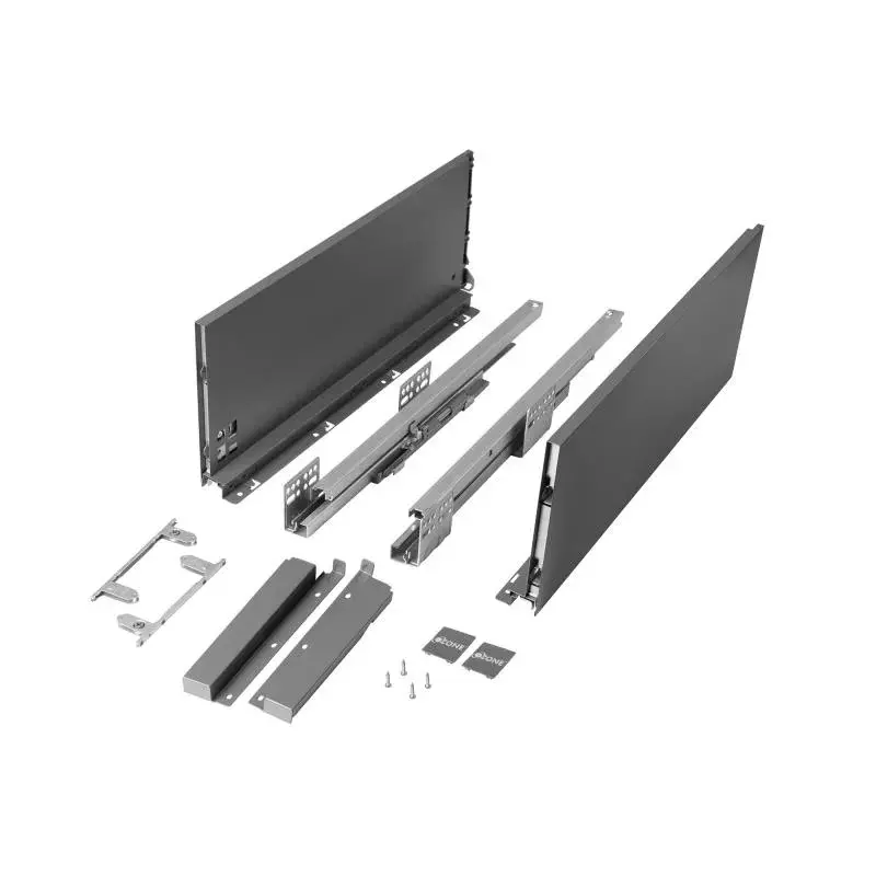 OZONE Slim Pro Ergotec Drawer System 84 mm Height 500 mm Length 35 Kg Capacity Anthracite Grey, OE-DWDS-PRO-S 500MM