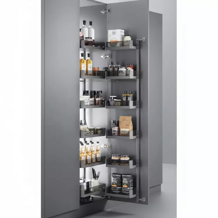 Harrison Glass Series Flat Line Pantry Unit 600 mm (24 Inch) for Modular Kitchen, 1349