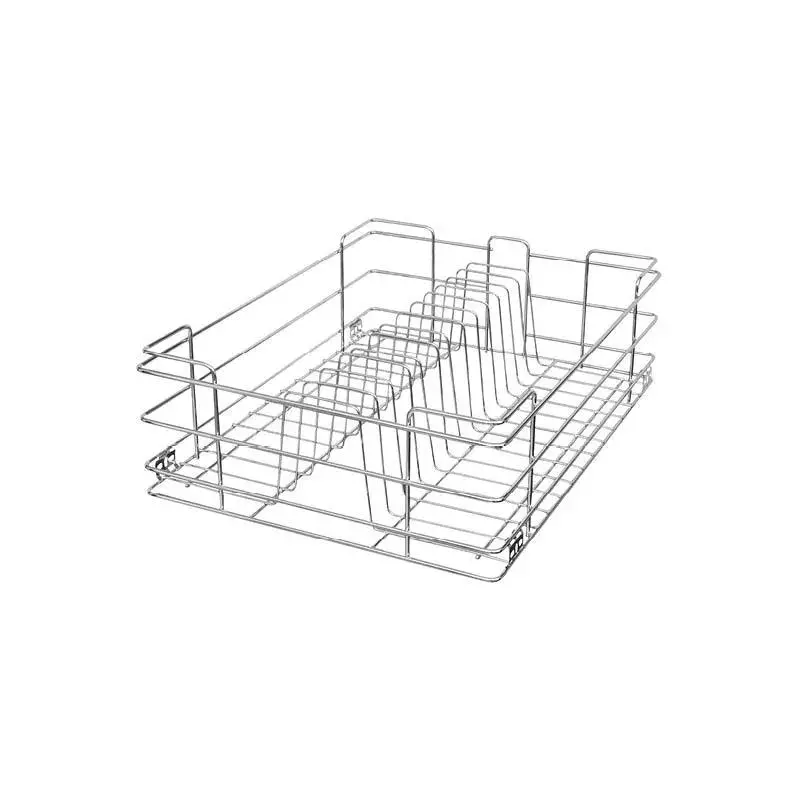 OZONE Speedy Series Basket with Prefixed Plate Insert 378x500x150 mm Corrosion-Resistant Stainless Steel Chrome Finish, OZS-WB-PL 15x20x6 CP
