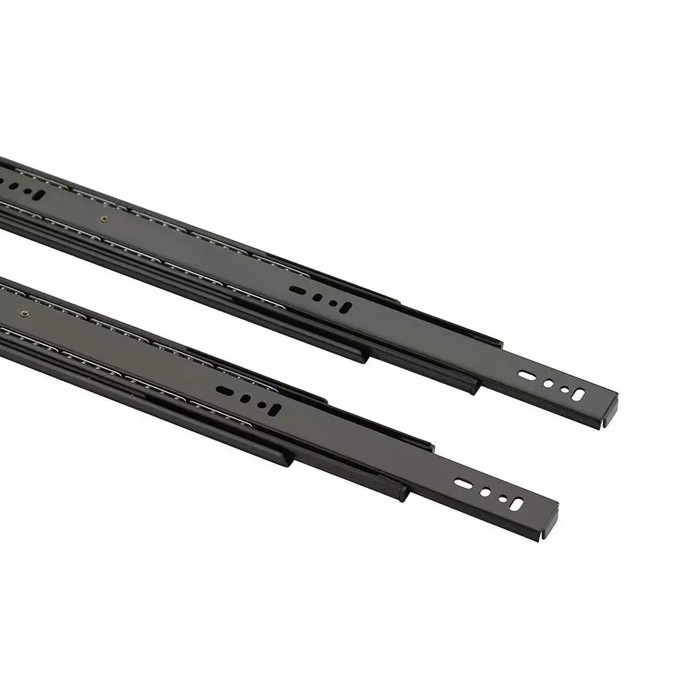 Slimline Premium Ball Bearing Drawer Slide Black Finish 600 mm