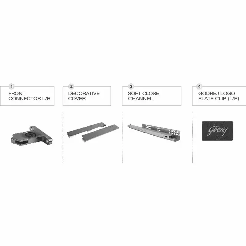 Godrej Drawer Channel Slim Ergo Grey Anthracite 189x600 mm (8x24 inch), 6958