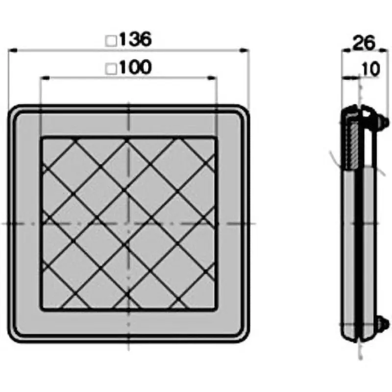 TAKIGEN Stainless Steel Window Glass Frame Acrylic Resin Baking Finish, C-1163-1