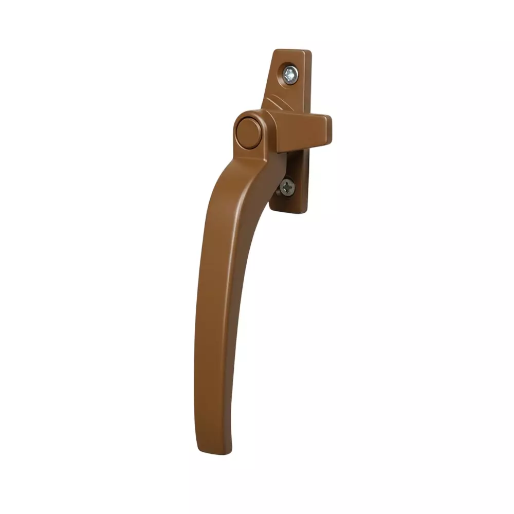 Ebco Window Handle Euro Type Brown Finish and Left Hand Movement, E-WH1-L