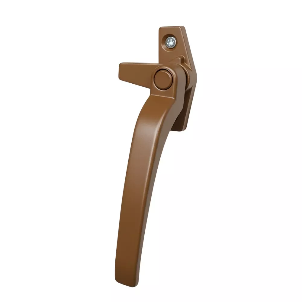 Ebco Window Handle Euro Type Brown Finish and Right Hand Movement, E-WH1-R