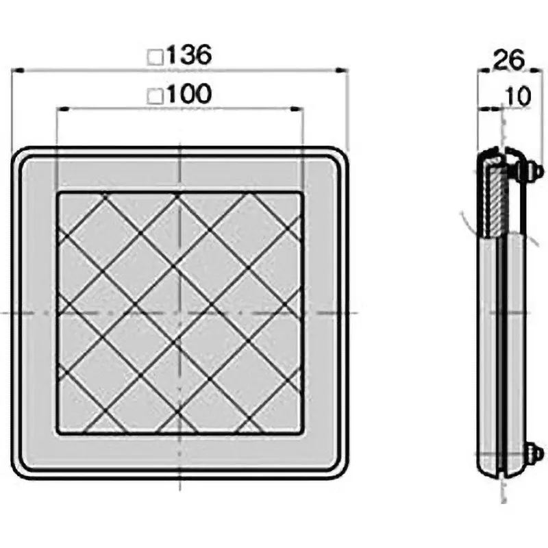 TAKIGEN Stainless Steel Window Frame 1-3.2 mm Panel Thickness, C-1163-2
