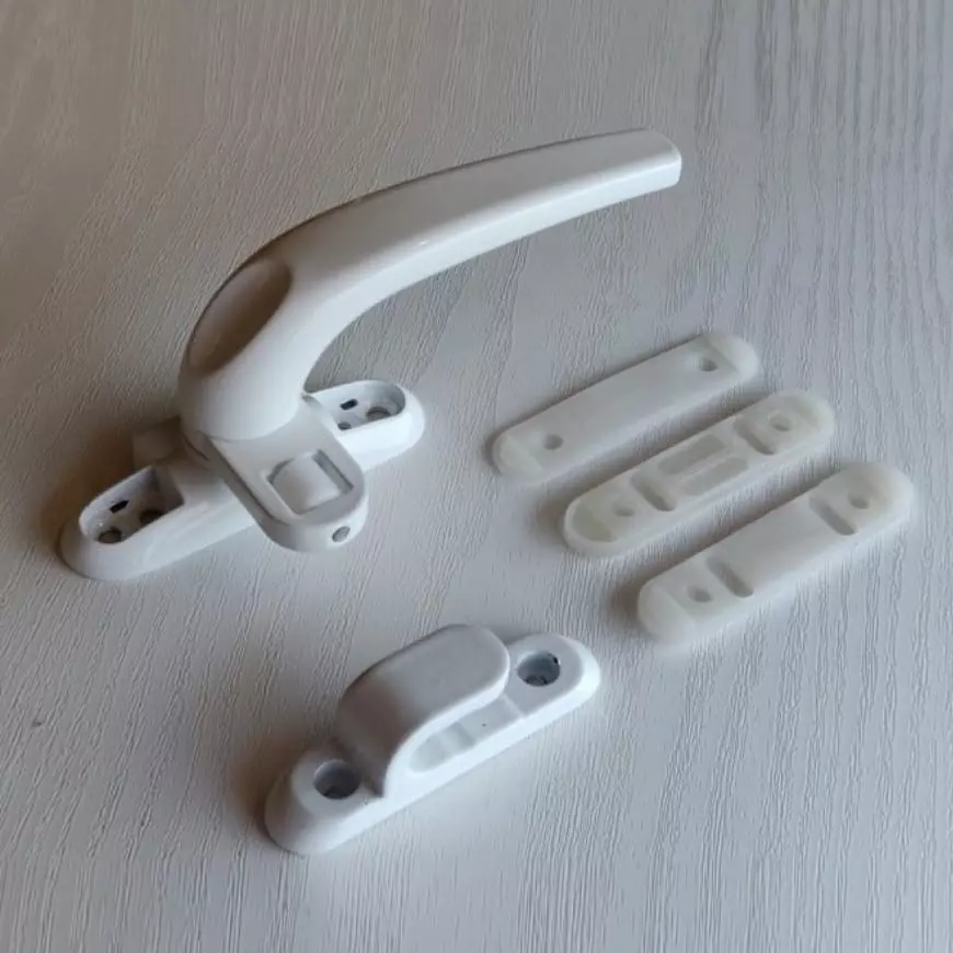 Ebco Aluminium Window Handle Deluxe2 Type Right Hand White Finish and Size 40x40 mm, AWH-D2R