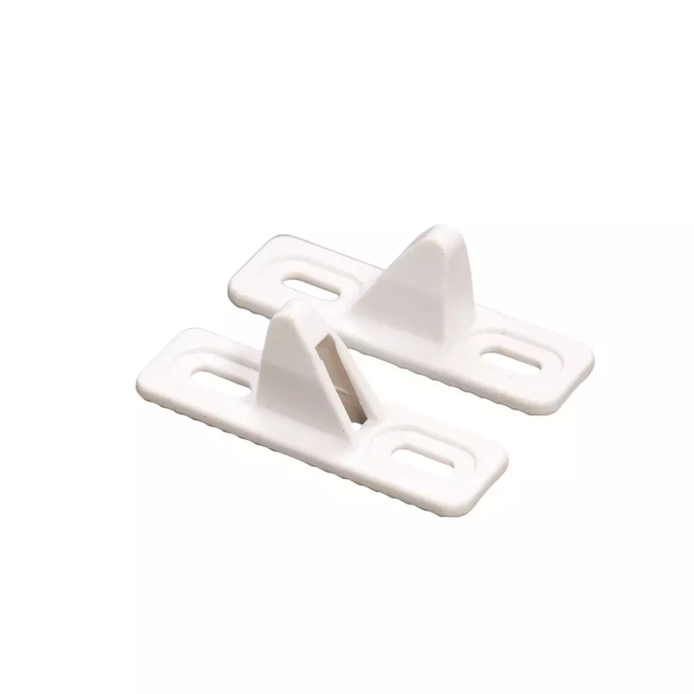 Ebco Sliding Window Latch Receiver Plate White Matt Finish and Nylon Glass Filled Body, SWL3-D (Pack of 100)