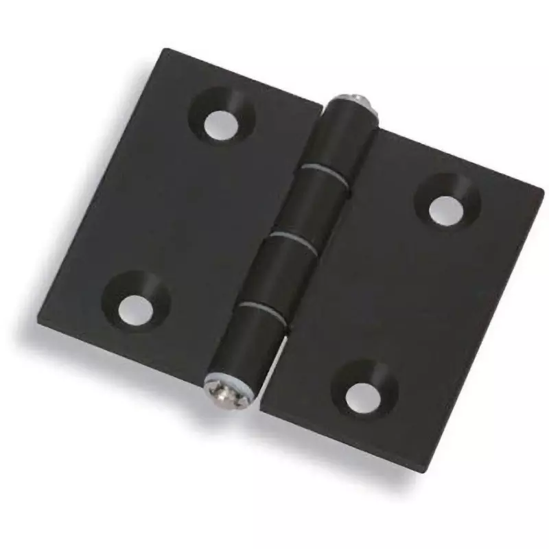 TAKIGEN Aluminum Flat Hinge Alumite Treatment with Bush, B-500N-6-Black
