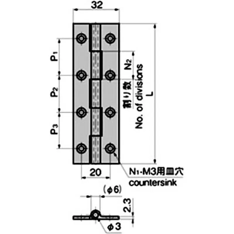 TAKIGEN Brass Drawing Flat Hinge Chrome Plating, B-202-7
