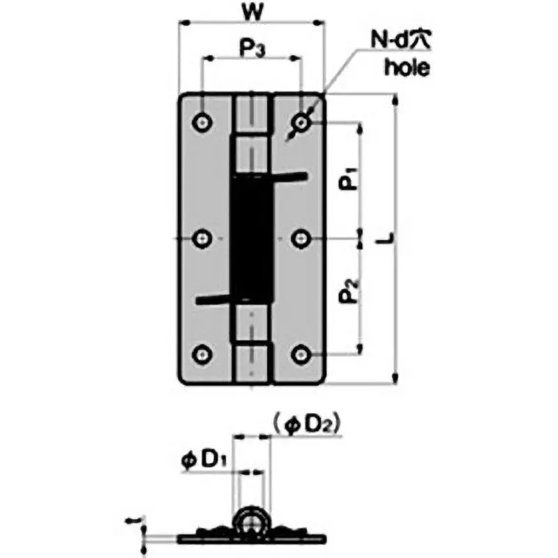 TAKIGEN Stainless Steel Hinge Glossy Barrel Polishing with Spring, B-1246-3