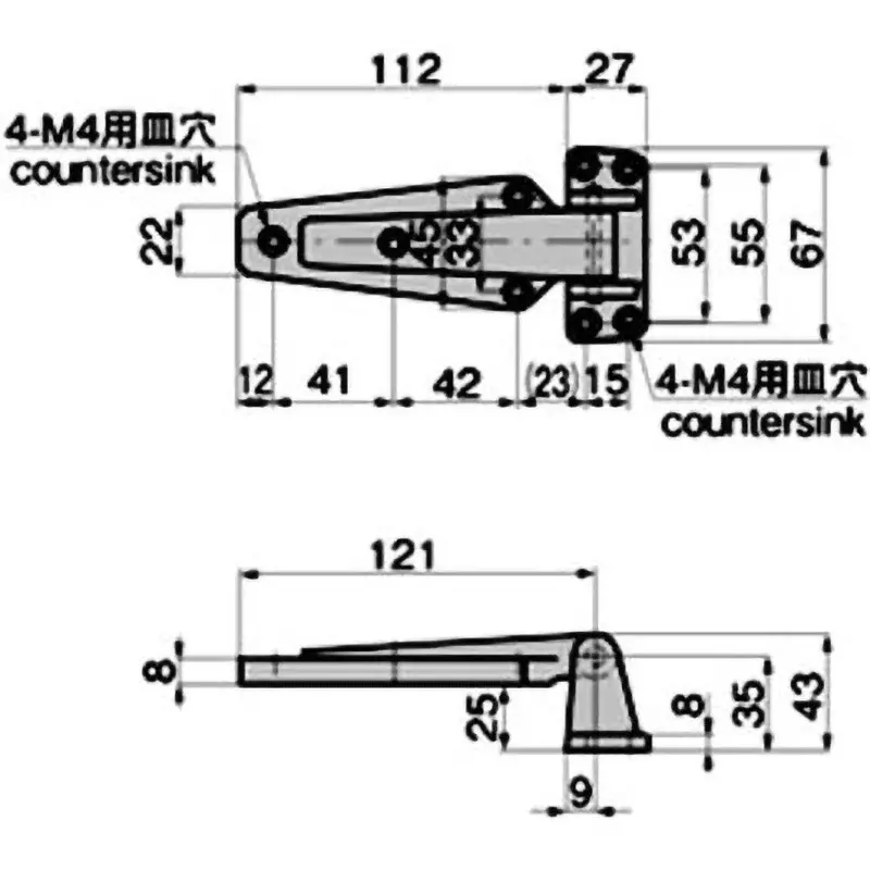 TAKIGEN Leaf Hinge Zinc Alloy Chrome Plating, FB-759