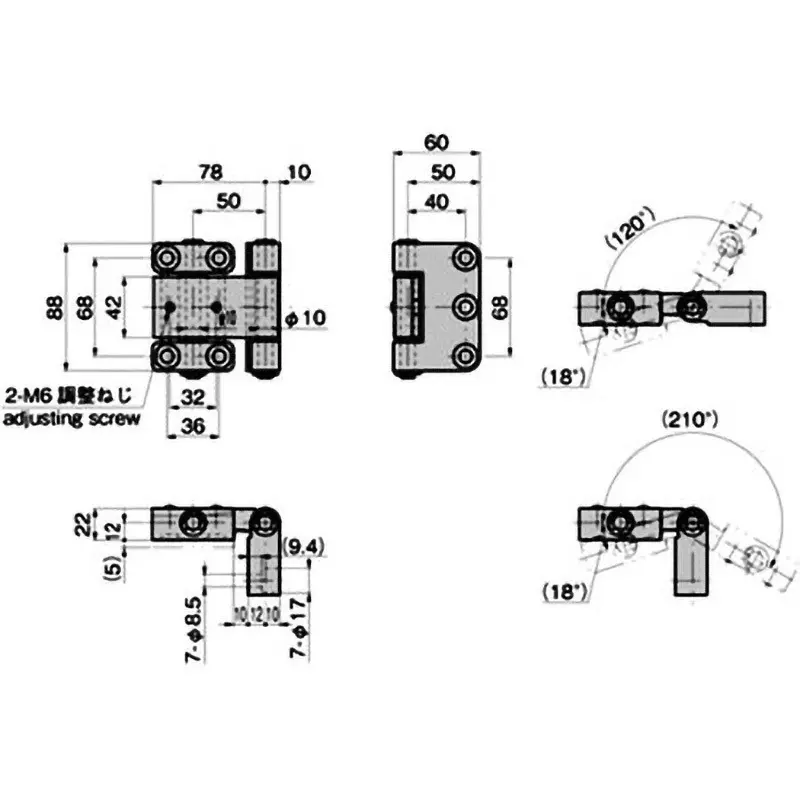 TAKIGEN Stainless Steel Multi-Axis Hinge Mirror Buffing Finish for Large Sealed Doors, FB-1736-A-4