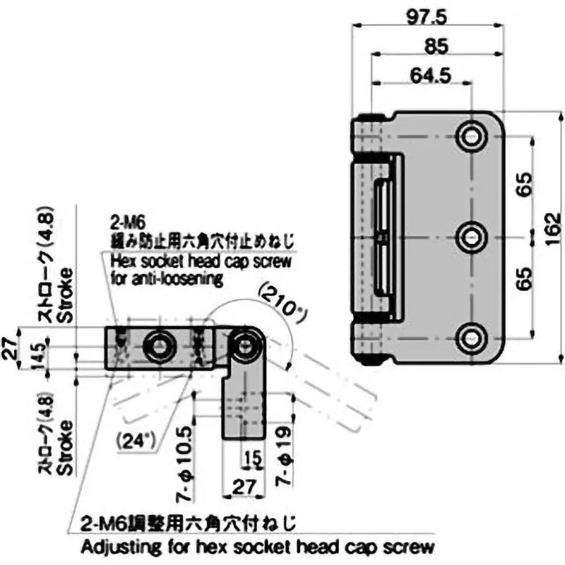 TAKIGEN Stainless Steel Multi-Axis Hinge Mirror Buffing Finish for Large Sealed Doors, FB-1736-B-3