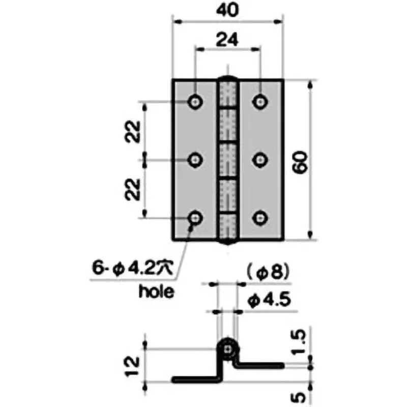 TAKIGEN Step Hinge Stainless Steel Mirror Buff Polishing 50 g, B-1028-1