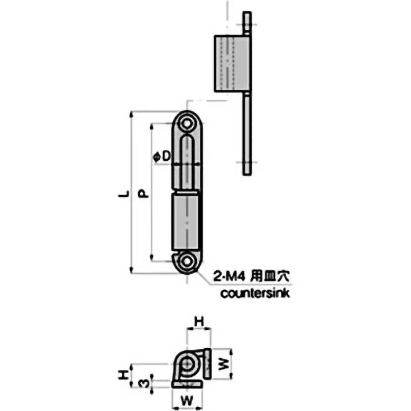 TAKIGEN Vertical Detachable Hinge (Press Type) Stainless Steel 80 mm, B-1066-1P