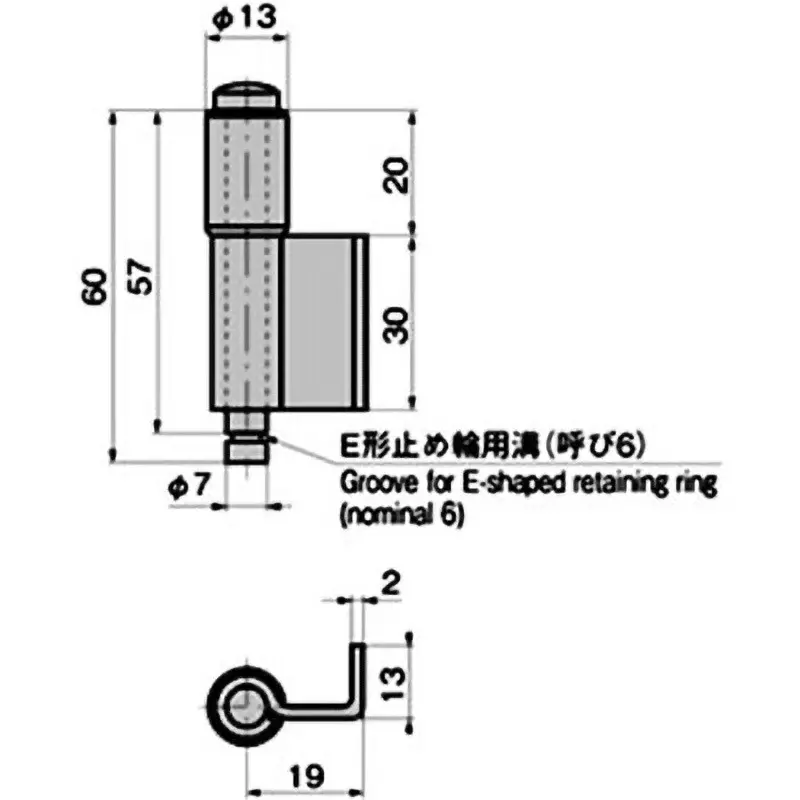 TAKIGEN Stainless Steel L-Shaped Concealed Hinge Type 1 50 mm Length, B-1560-2