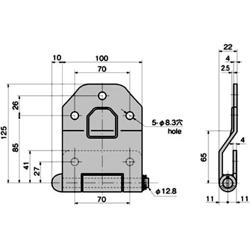 TAKIGEN Stainless Steel Truck Door Hinge Mirror Buffing, B-1867-1R