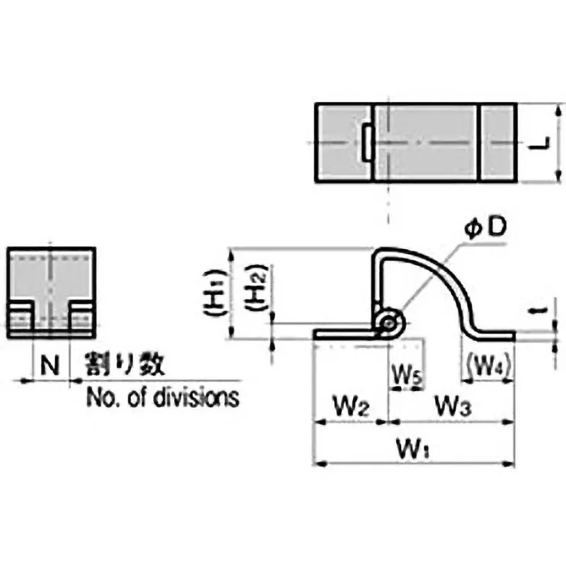 TAKIGEN Stainless Steel Concealed Hinge Type 1 (Fixed Type) 40 mm Length, B-1008-13