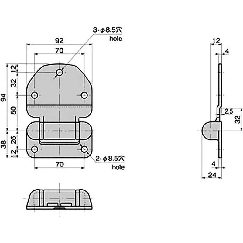 TAKIGEN Flap Hinge Stainless Steel Mirror Buff Polishing, B-1800-A