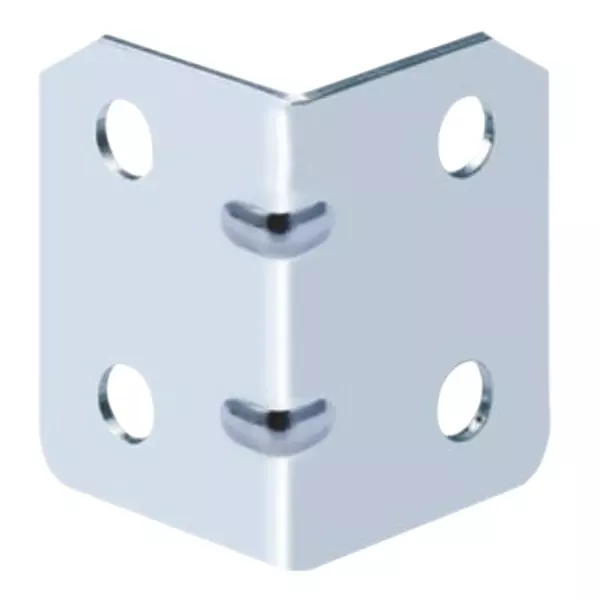 Le CAM L Corner Hinge 4 Hole Chorme Finish For Flight Case Silver, LP001