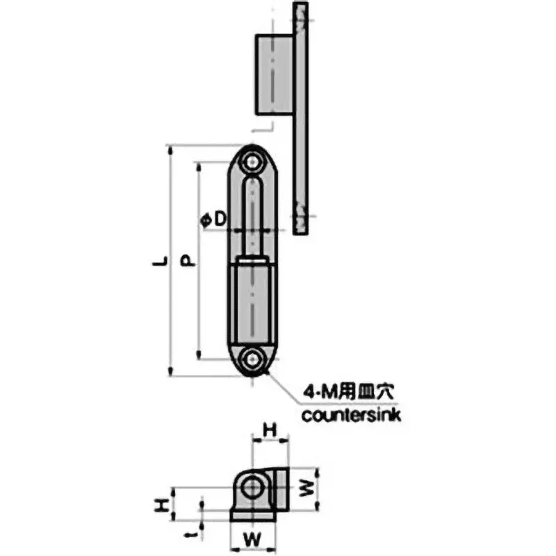 TAKIGEN Stainless Steel Vertical Insertion Hinge Gloss Barrel Polishing, B-1066-3