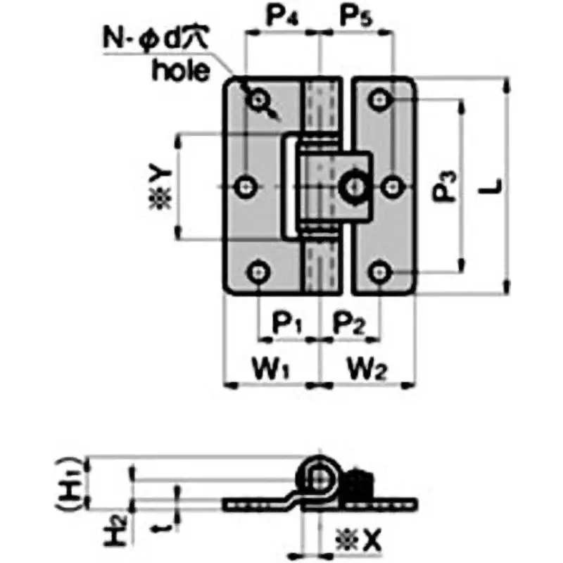 TAKIGEN Stainless Steel Flat Torque Hinge Gloss Barrel Polishing, B-1109-3