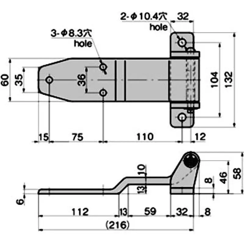 TAKIGEN Leaf Hinge Alumite Treatment, FB-820-1