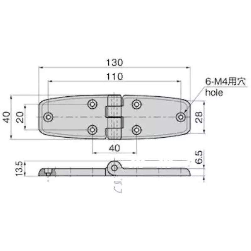 TAKIGEN Marine Hinge for Pan/Binding Screw 30 g, BP-19-6-2-B-Ivory