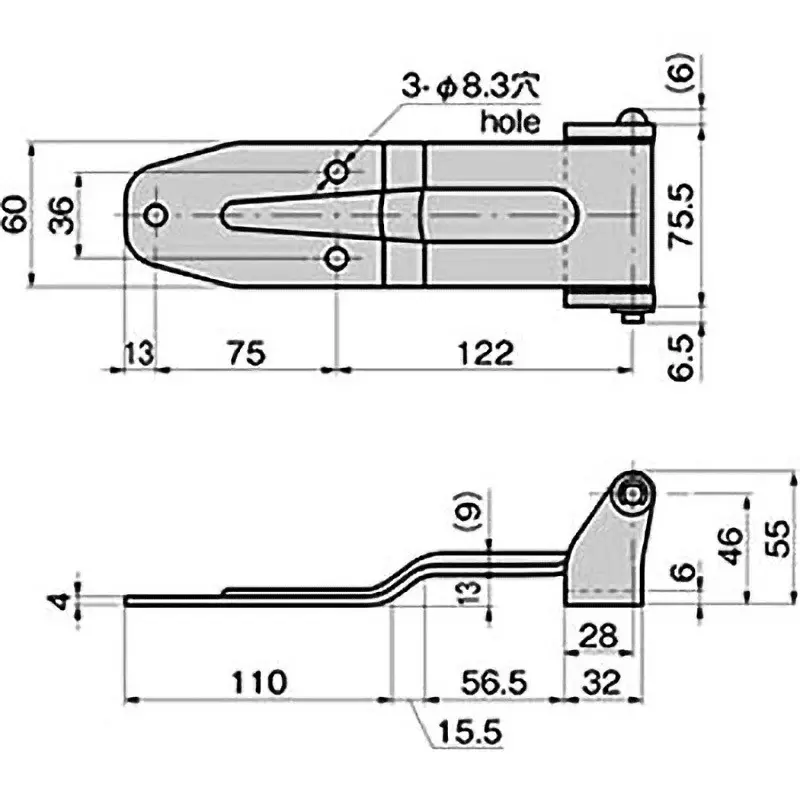TAKIGEN Leaf Hinge Zinc Plating Chromate Treatment, FB-812-1-R