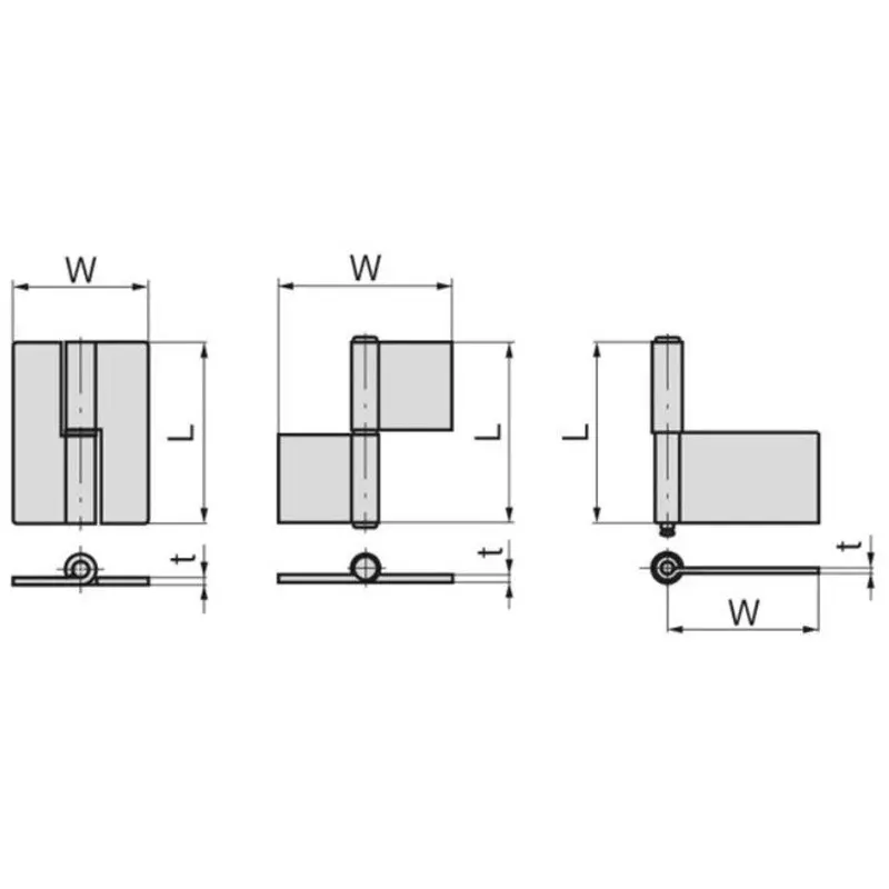 TAKIGEN Stainless Steel Heavy-Duty Thick Removable Double Flag Hinge, B-1026-1