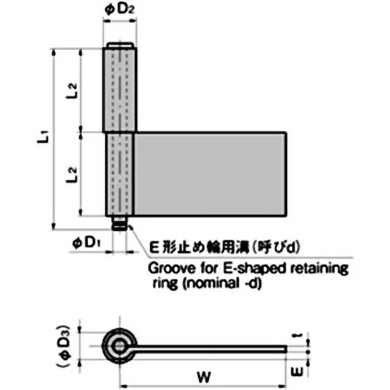 TAKIGEN 2-Tube Machining Hinge Phosphate Finish L113xW110xt4 mm, B-543-A-2(BA-52-5)