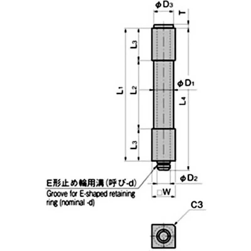 TAKIGEN 3 Tube Angle Hinge Pin 82x42x20 mm (L1xL2xL3), B-970-2