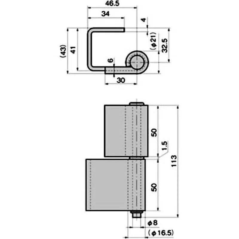 TAKIGEN Heavy-Duty Square Concealed Hinge Stainless Steel Gloss Barrel Polishing, B-1080-1