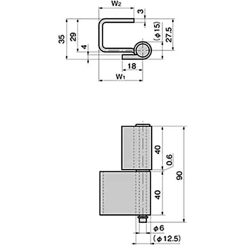 TAKIGEN Heavy-Duty Square Concealed Hinge Stainless Steel Gloss Barrel Polishing, B-1080-3