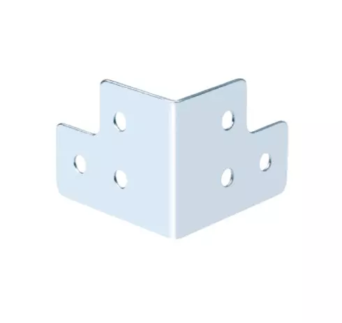 Le CAM L Corner Hinge 6 Hole Chorme Finish For Flight Case Silver, LP002