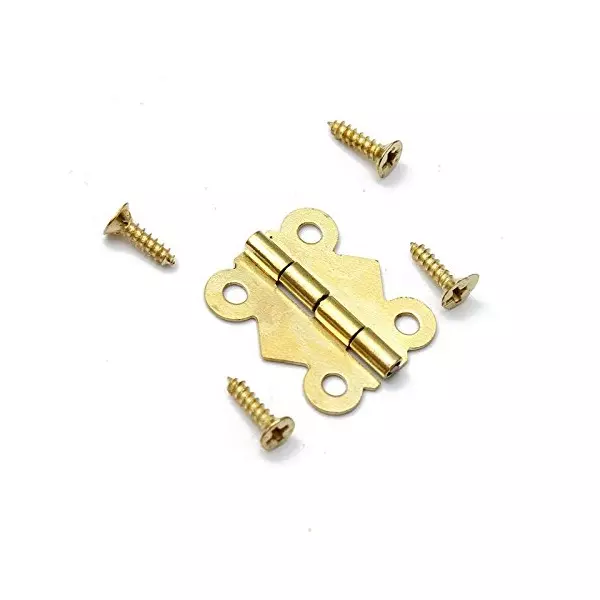 MED BUDDY Butterfly Hinges 1 inch (25 mm) Golden, (Pack of 20 Pcs)