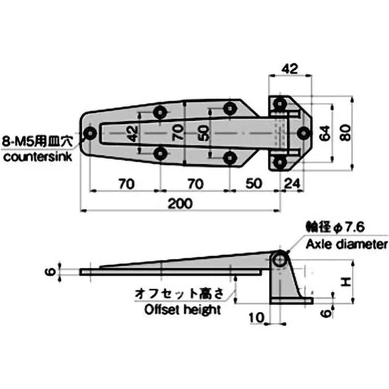 TAKIGEN Stainless Steel Leaf Hinge Hairline Finish, FB-1754-2