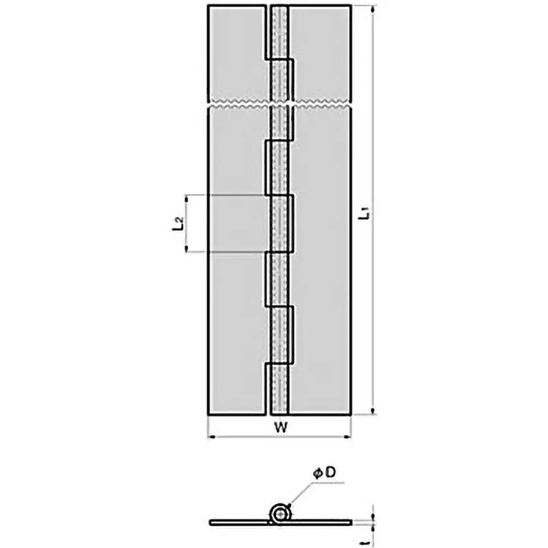 TAKIGEN Long Hinge Zinc Plating Chromate Treatment 205 g, B-7-36