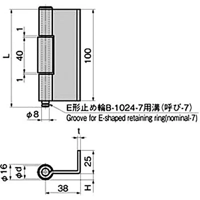 TAKIGEN Stainless Steel L-Bend Concealed Hinge 113 mm, B-1524
