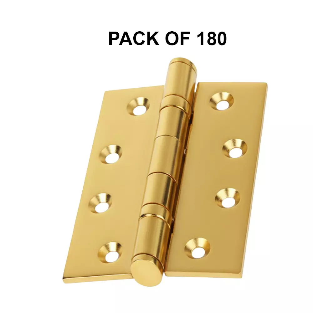Cozi Gold Double Ball Bearing Hinges Premium 127 × 76.2 mm Size & 2.5 mm Thickness Gold (Pack of 180)
